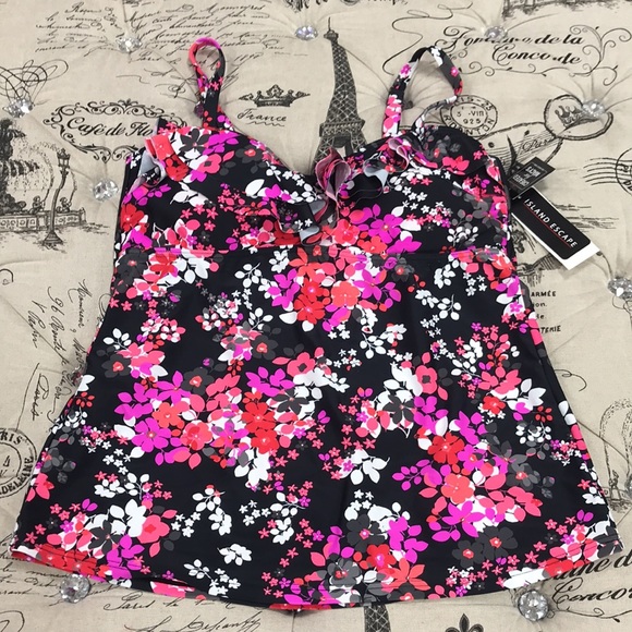 💥Island Escape Ditzy Daze Floral Tankini Top - Picture 4 of 8